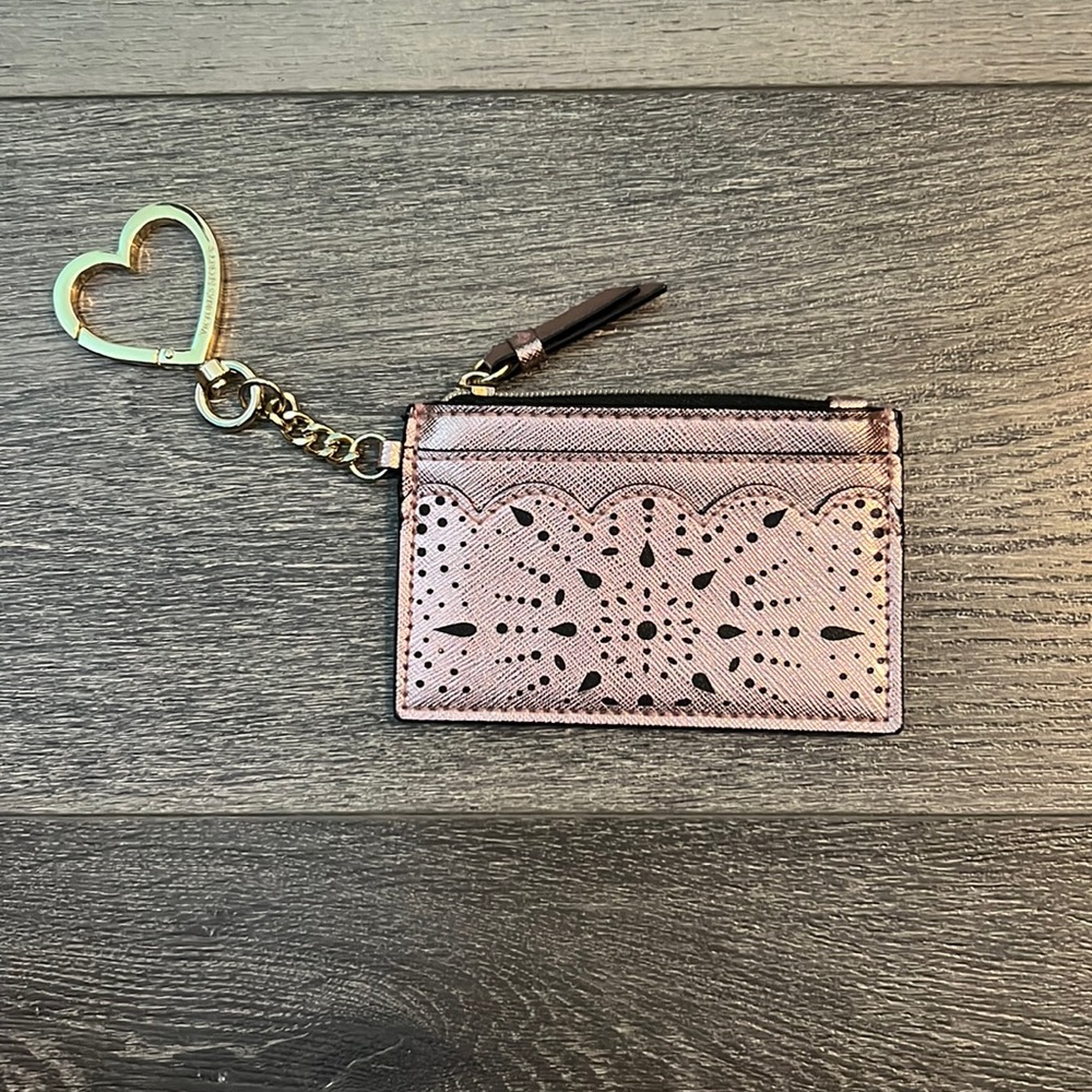 Victoria’s Secret Rose-gold with Gold Hardware Slim Wallet Keychain
